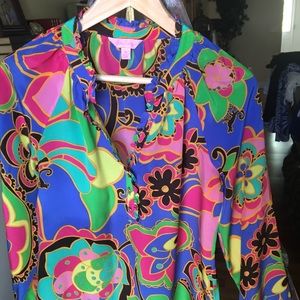 💖LILY PULITZER MULTI SILK TOP, XS